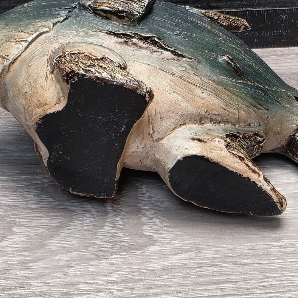 Resin WoodLook Fish Sculpture/Figurine, Nautical, Rustic,‎ Folkart Style